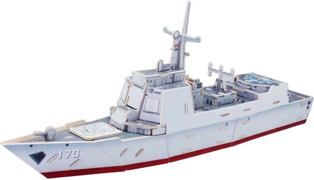 Robotime 3D koka puzle torpēdkuģis Type 052C, krāsains