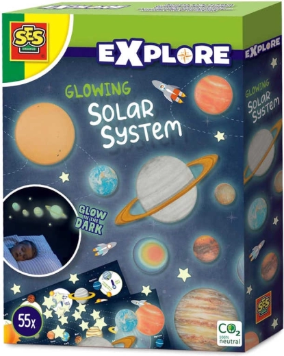 SES Creative Glow-in-the-Dark Planets and Stars Decorations