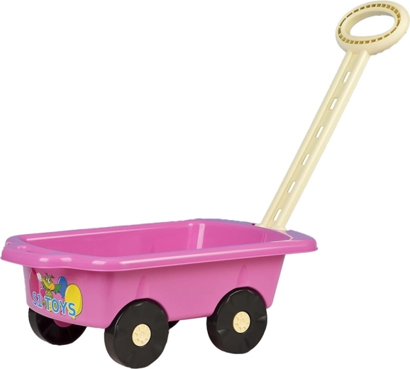 Bērnu plastmasas velkamais ratiņš BAYO 45 cm – rozā