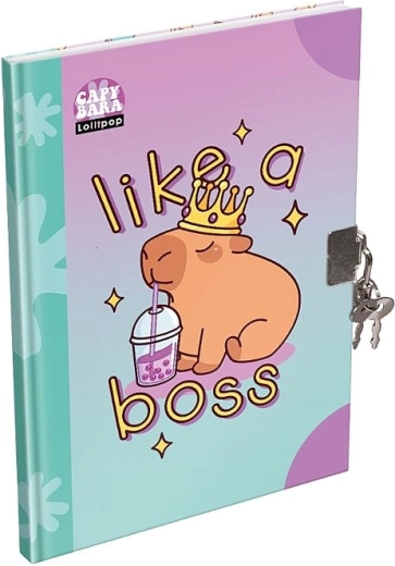 LizzyCard slepenā dienasgrāmata A5 Capybara ar piekaramo atslēgu