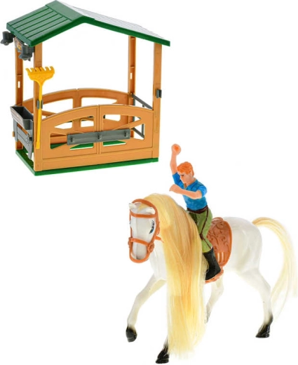 Stable with Horse and Rider Play Set