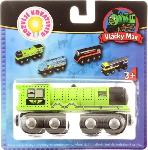 Maxim green wooden steam locomotive