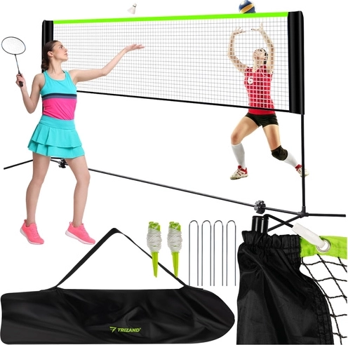 Pārnēsājams sporta tīkls 3v1 volejbolam, badmintonam un tenisam TRIZAND
