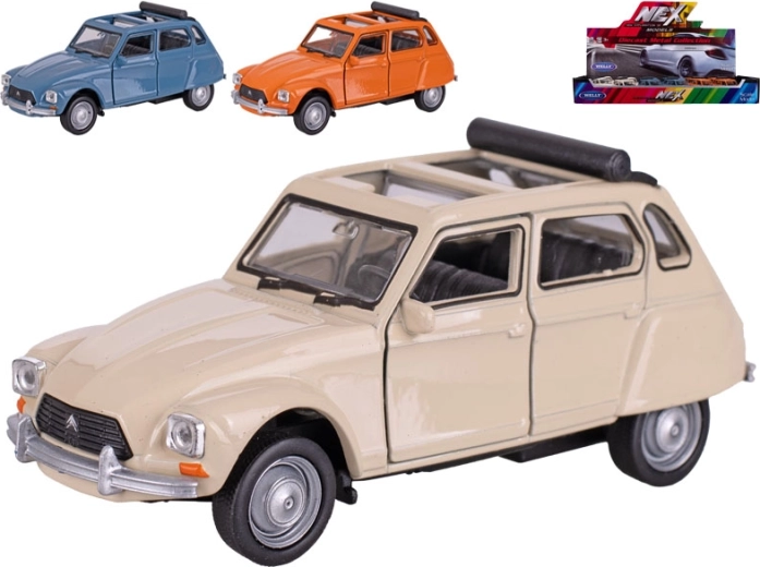 Welly Citroën Dyane metāla modelis ar atvilkšanas piedziņu 12 cm