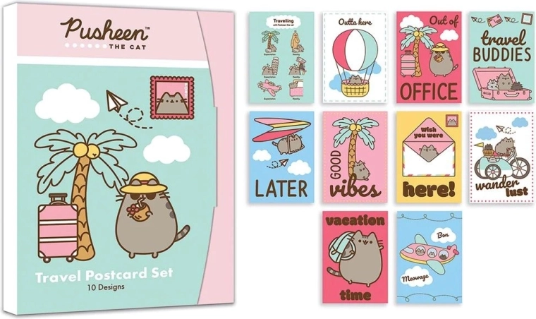 Pusheen pastkaršu komplekts – 10 gab. dāvanu kastītē