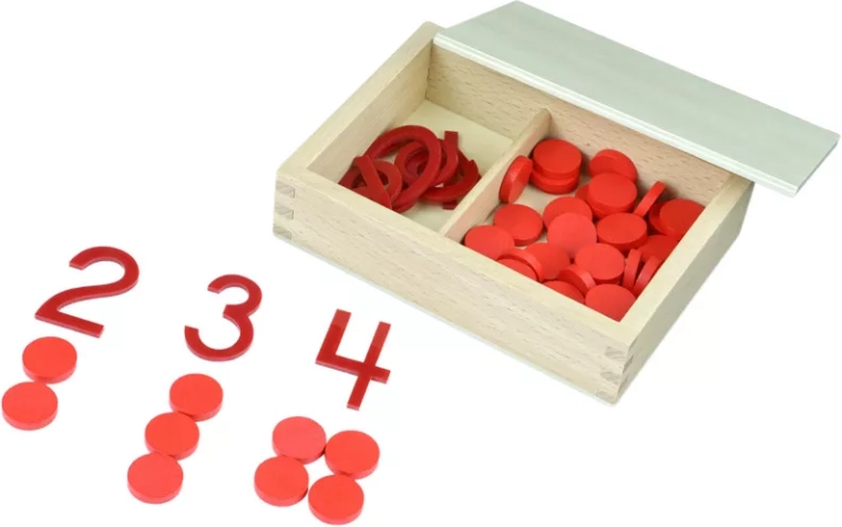 Montessori cipari un žetoni – pāra un nepāra skaitļi