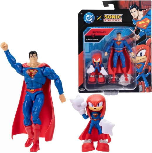 Jakks Pacific figūriņu komplekts Knuckles kā Supermens un Supermens (Sonic the Hedgehog x DC Comics)