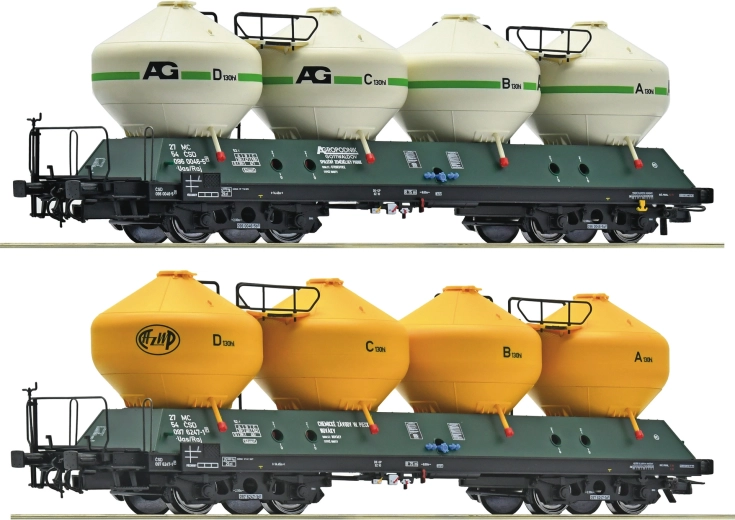 Roco set of 2 Uacs 451.1 ČSD silo wagons (H0)