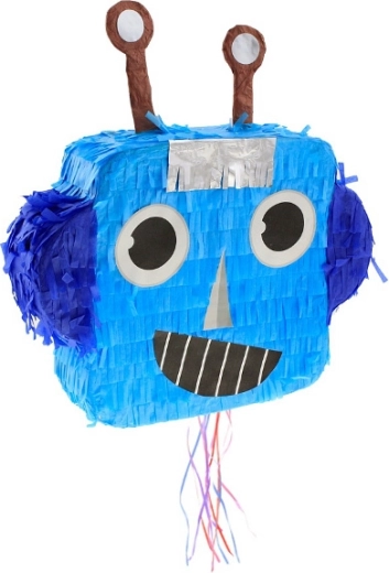 Robot piñata with pull strings