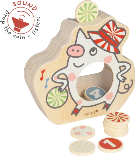 Micki Wooden Interactive Piggy Bank