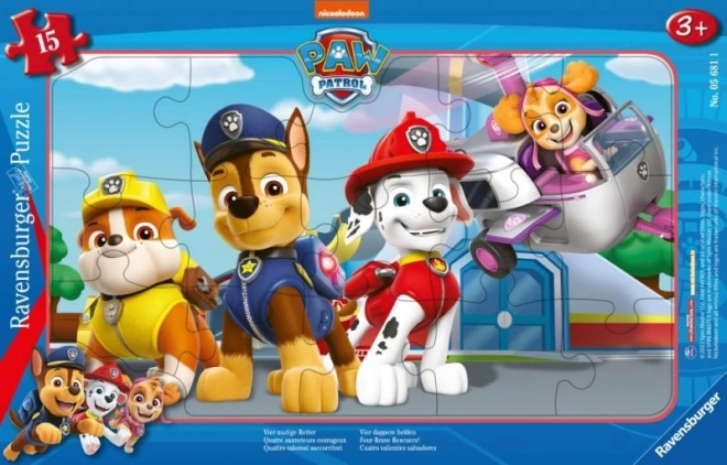 Mīkla Paw Patrol: četri drosmīgi sargi – 15 gabaliņu