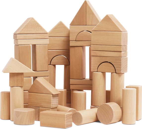 Le Toy Van Natural Wooden Blocks 60 pcs