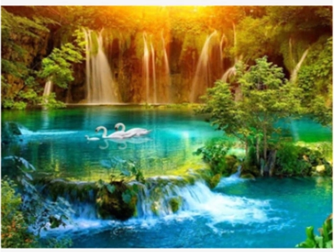 Dimanta gleznošana Ūdenskritums ielejā 30 × 40 cm