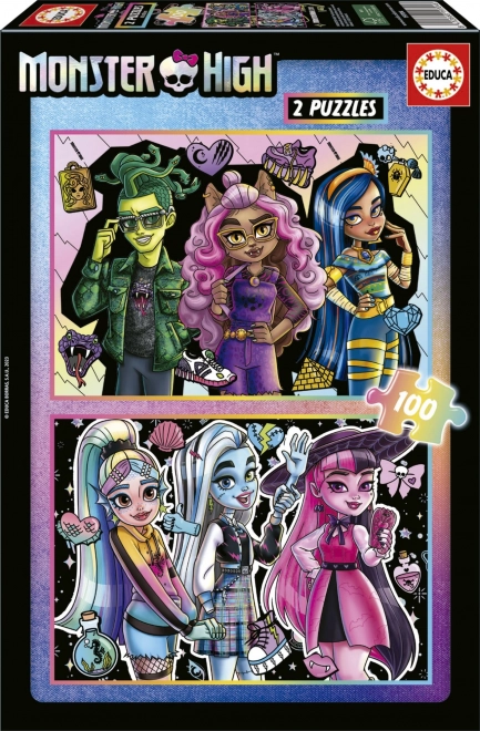 Educa puzle Monster High 2×100 gabali
