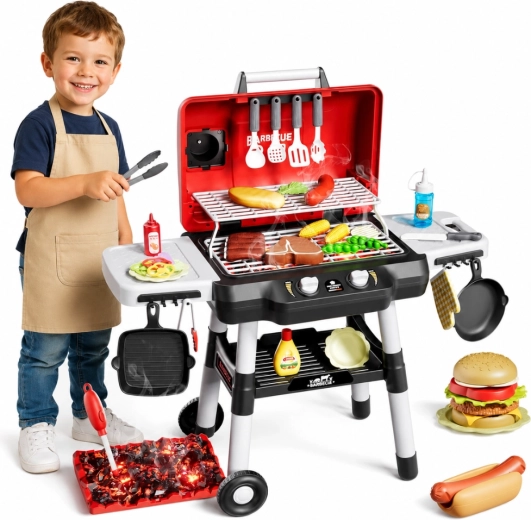 Kids’ Barbecue Grill with LED Lights, 31-piece Woopie Set