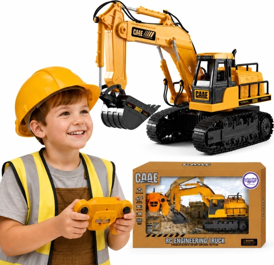Remotely controlled large track excavator with 7 functions and sound