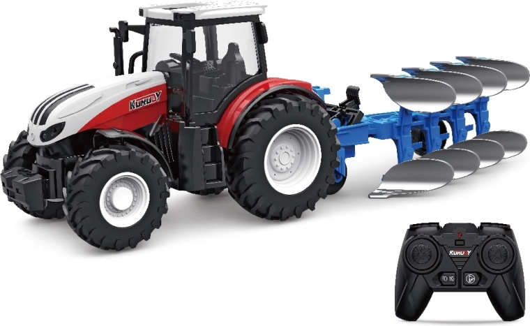 RC traktors 1:24 ar arklu