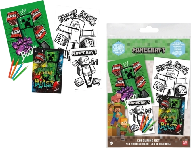 Minecraft coloring set with stickers