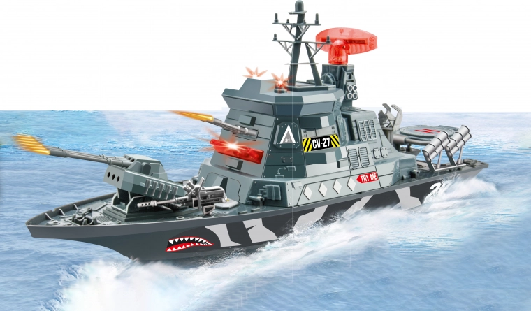 Battle cruiser ship with effects 59 cm