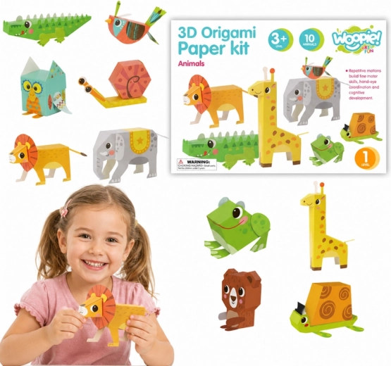 Woopie ART&FUN radoša 3D origami komplekts – izgatavo 10 dzīvnieciņus