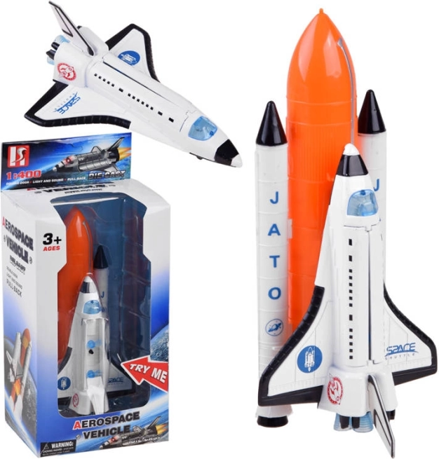 Kosmosa kuģis ar raķeti ar gaismas un skaņas efektiem