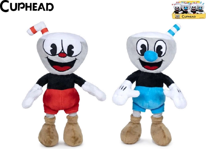 Mīkstās rotaļu figūriņas CUPHEAD un MUGMAN 25 cm