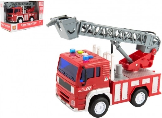 Ugunsdzēsēju auto ar ūdens strūklu un gaismas efektiem