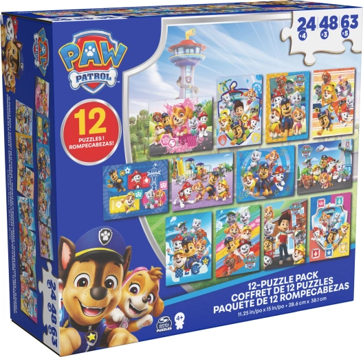 PUZZLE PAW PATROL 12 vienā – lielais bērnu puzļu komplekts