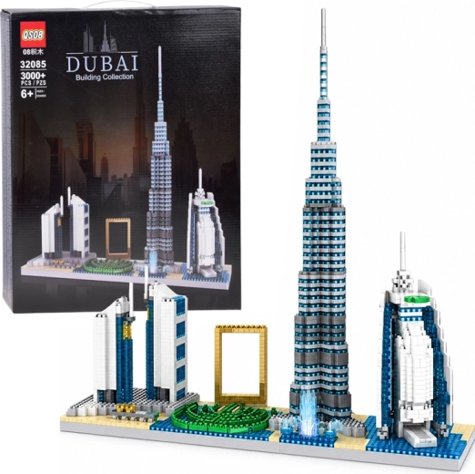 Dubaijas panorāmas konstruktors ar slavenām ēkām, 3000 detaļām