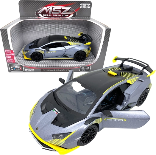 Metāla modelis 1:24 LAMBORGHINI Huracán STO sudrabpelēks
