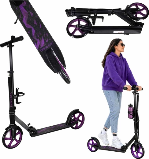 Salokāms pilsētas skrejritenis Trike Fix 200 mm melni–violets