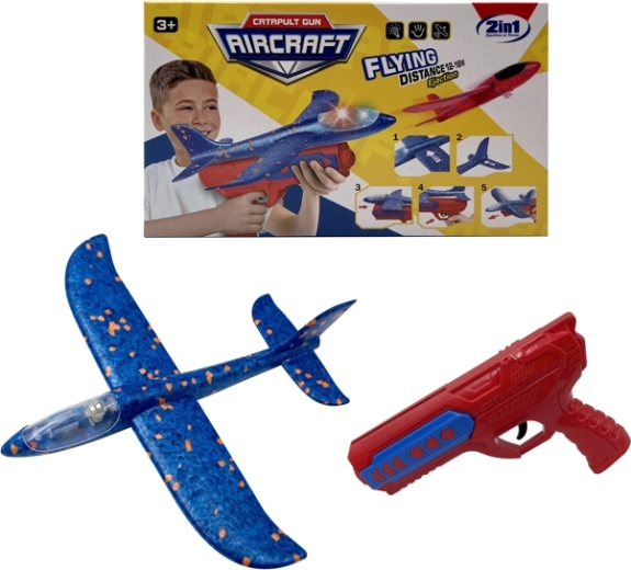 Foam Launcher Airplane with Light and Pistol