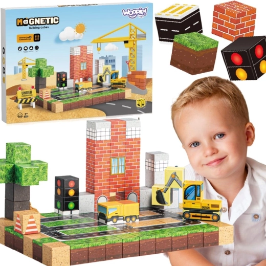 Woopie Magnetic Construction Site Building Set, 115 Pieces