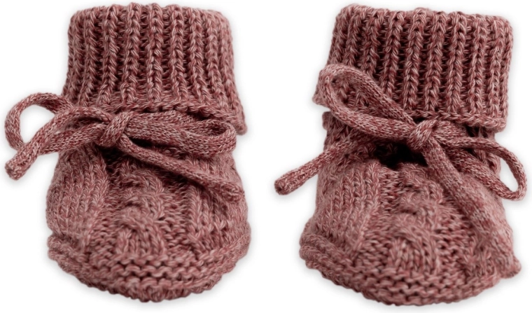 Lodger adītas zābaciņas knit cable rebel 0–6 mēneši