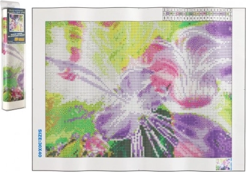 Dimanta gleznošana – maģiskā vijolniece 30 × 40 cm