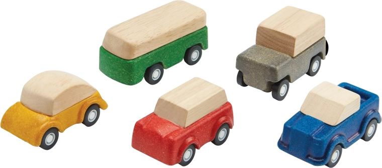 PlanToys PlanWorld wooden cars – set of 5 vehicles