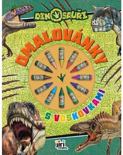 Krāsojamā grāmatiņa ar vaska krītiņiem – dinozauri