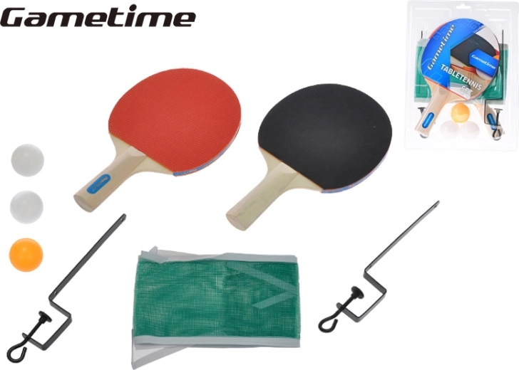 Gametime galda tenisa komplekts ar tīklu, 2 raketēm un 3 bumbiņām
