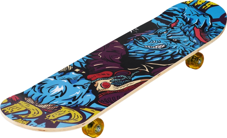 Skrituļdēlis Street Wolf 31" – zilais vilks graffiti stilā
