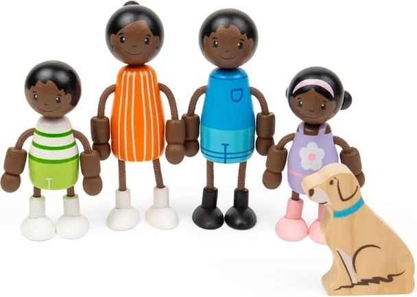 Tidlo Wooden Dollhouse Dolls – African Family