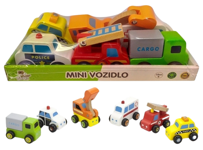 Babu mini koka transportlīdzekļi – komplekts 6 gab.