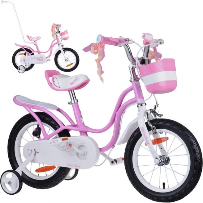 Bērnu velosipēds 14" Little Swan ar groziņu un palīgriteņiem ROYALBABY – Little