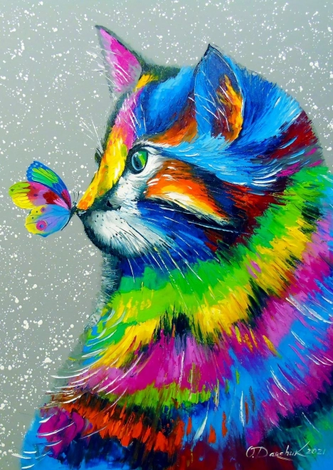 Puzzle Beautiful Cat and Butterfly 1000 Pieces