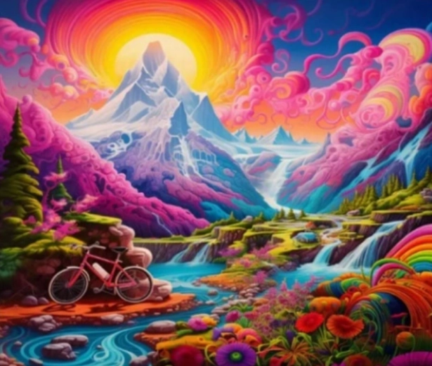 Dimanta gleznošana Brauciens pa ainavu 30 × 40 cm