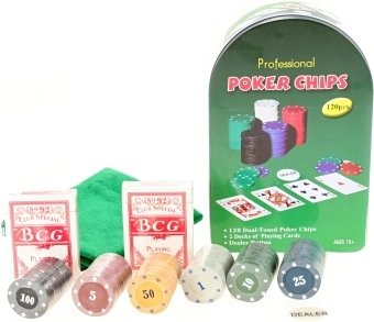 Pokera komplekts metāla kārbā