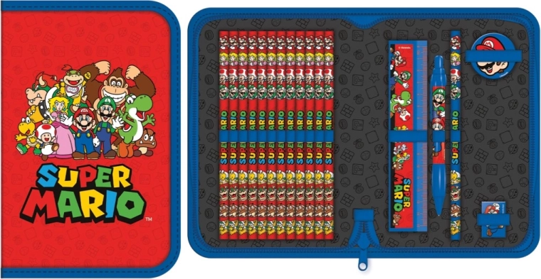 Super Mario filled pencil case