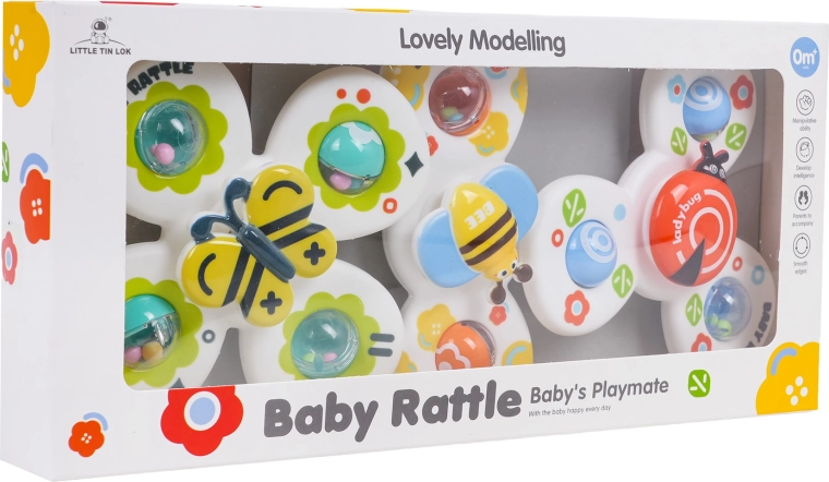 Set of ladybug, butterfly and bee suction-cup spinners - 3 pcs