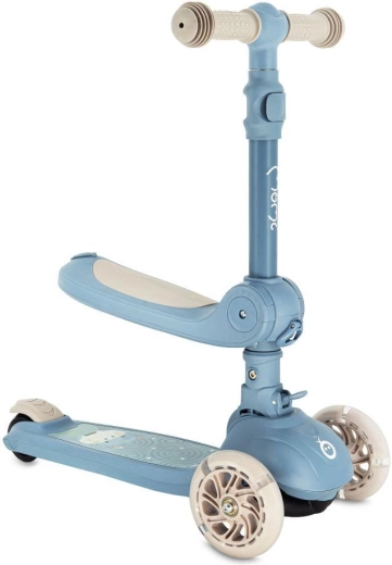 MoMi DEBE 2-in-1 Children's Scooter and Ride-On, Blue