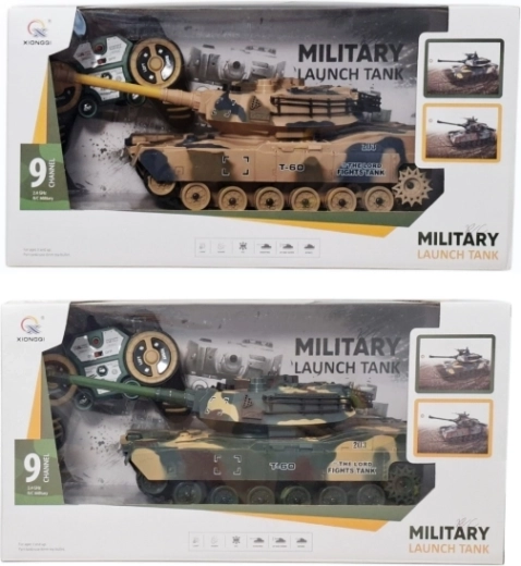 RC militārais tanks ar tālvadības pulti un lādētāju - 1 gab.