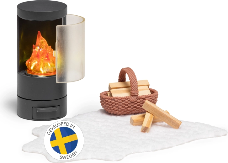 Lundby komplekts ar kamīnu leļļu namiņam